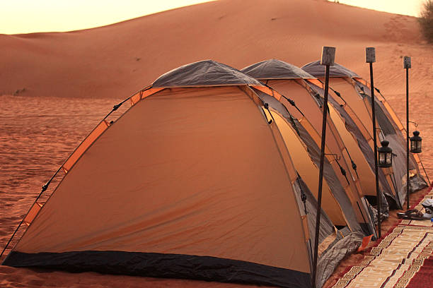 istock Pitched tents in the Dubai desert 500077764