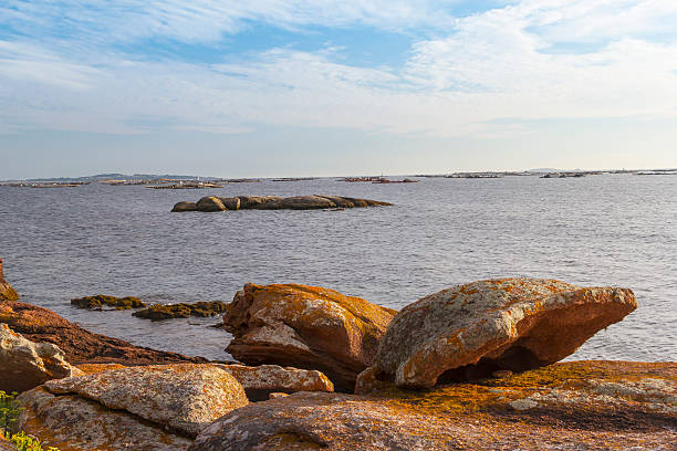 istock Rocks, islet and aquaculture mussel rafts 500078402