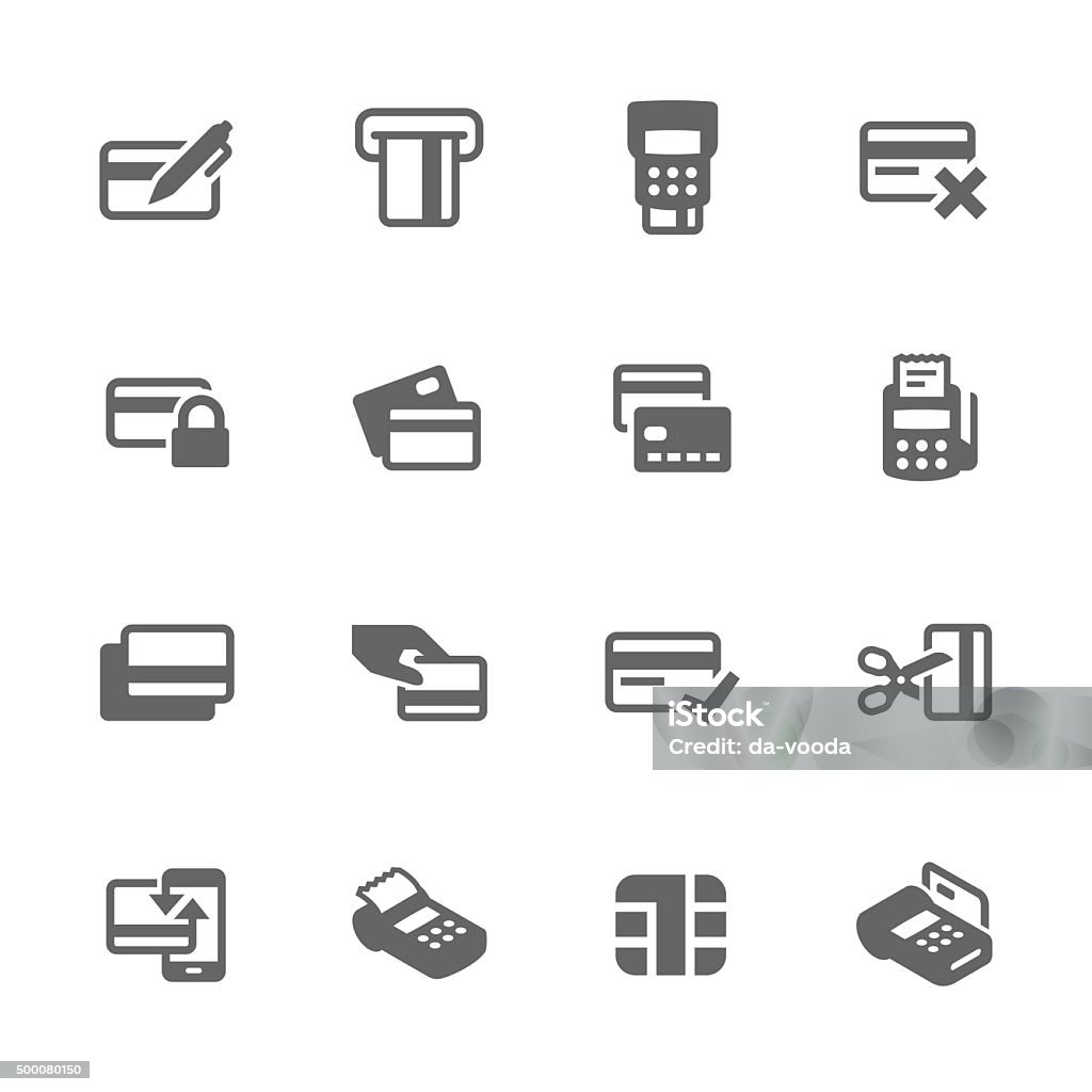 Simple Credit Cards Icons Simple Set of Credit Cards Related Vector Icons. Contains such icons as payment, chip, security, transactions and more.  Icon Symbol stock vector