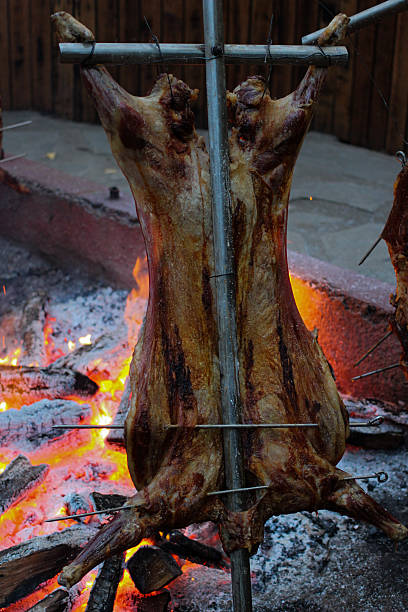 Patagonian lamb barbecue stock photo