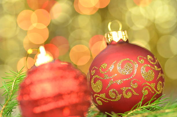 istock Christmas balls with on bokeh background 500096248
