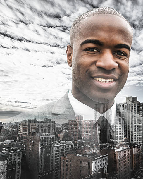 istock Successful business man looking away against the skyline 500112046