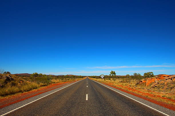 Australian outback highway stock photo