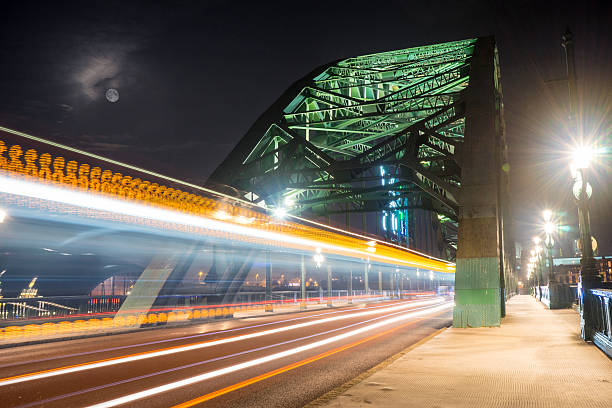 Tyne Bridge at night stock photo