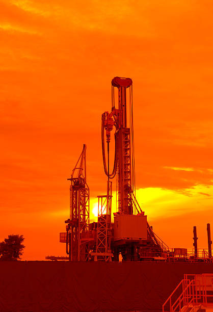 istock Oil production into the sea from above. 500117899