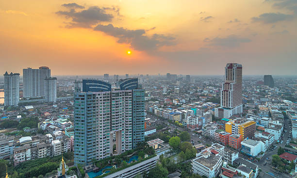 istock Bangkok cityscape at sunset, thailand 500122975
