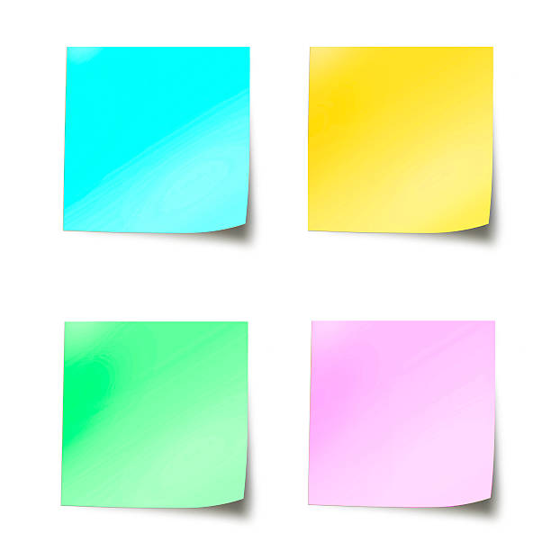 istock Four coloured stick notes paper isolated on white background 500123803