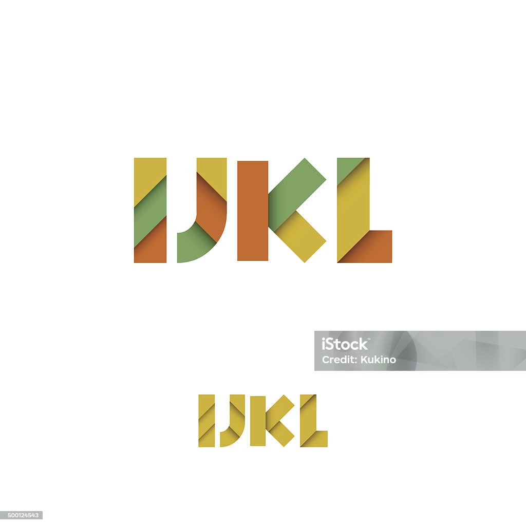 I, J K L moderna fuente con capas o alfabeto de colores - arte vectorial de A la moda libre de derechos