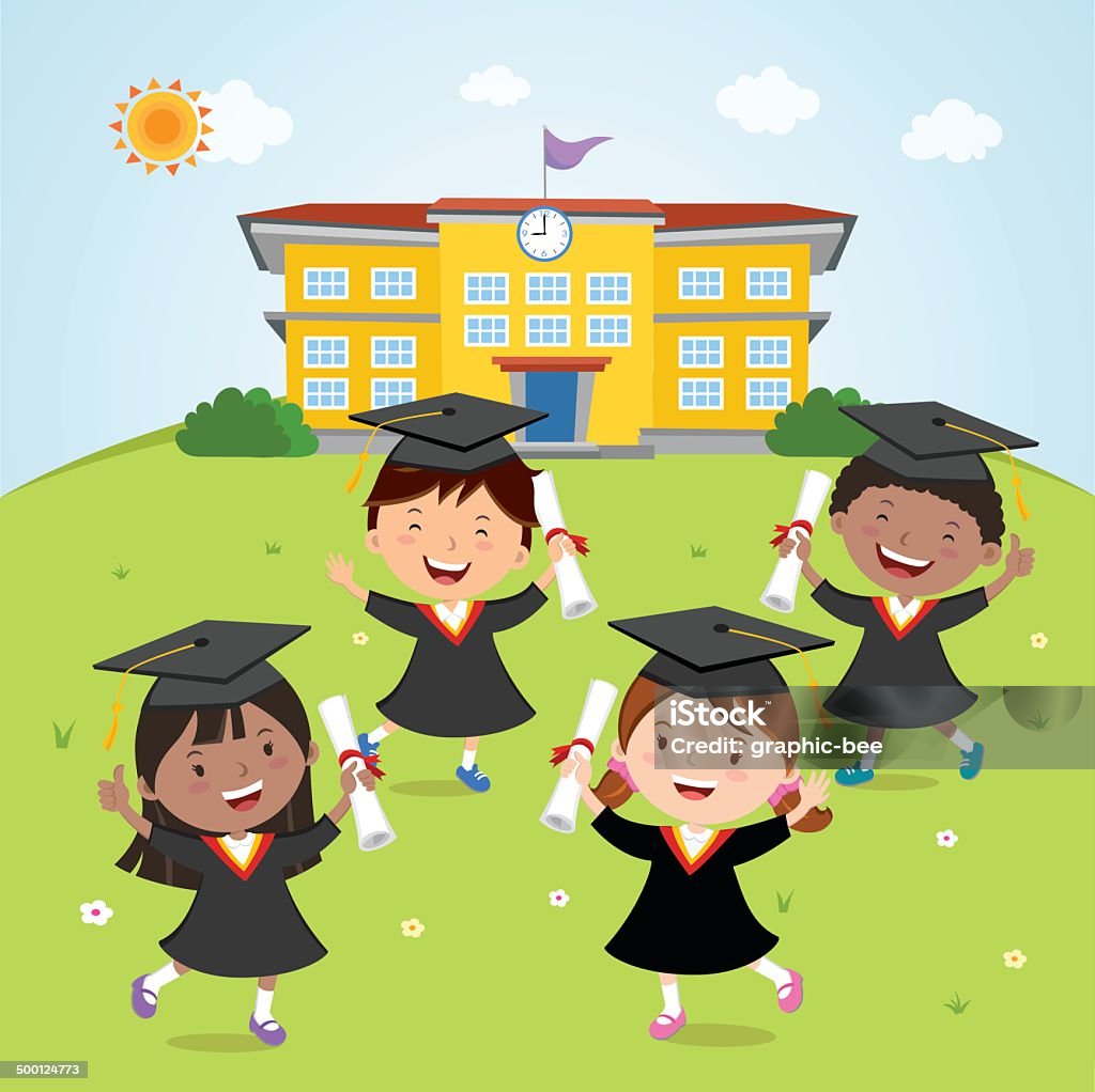 Happy Graduation Day Stock Illustration - Download Image Now - Award, Boys,  Cartoon - iStock