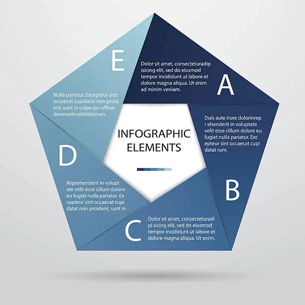 Vector illustration of Pentagonal Infographic