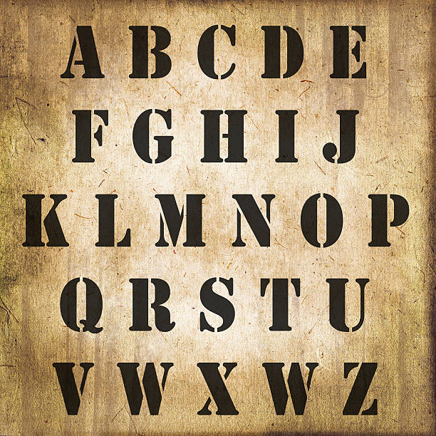 istock Vintage alphabet, sepia paper background 500125809