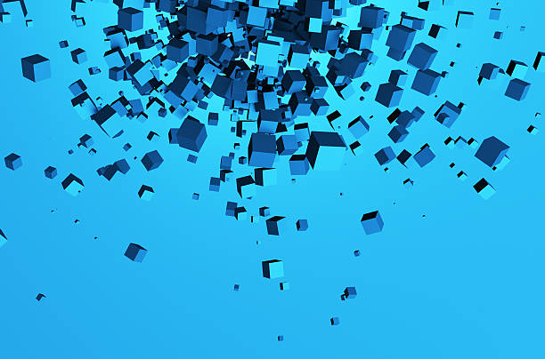 istock Abstract 3D Rendering of Chaotic Cubes 500129120