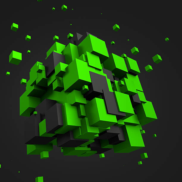 istock Abstract 3D Rendering of Chaotic Cubes 500129222