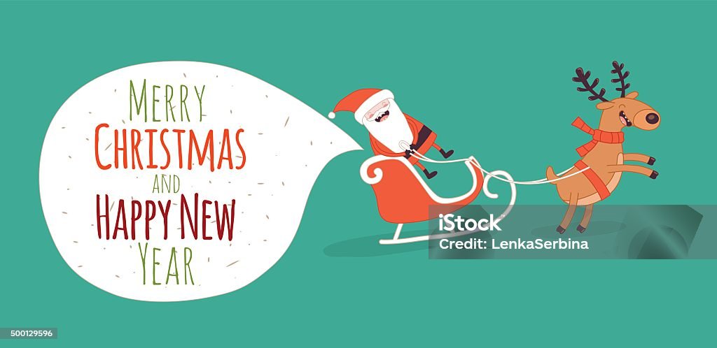 Happy New Year card Happy New Year card. Santa's greetings. Vector illustration 2015 stock vector