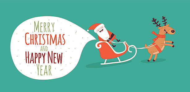 Happy New Year card Happy New Year card. Santa's greetings. Vector illustration lieke klaus stock illustrations