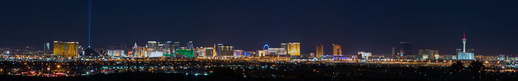 Panoramic shot of Las Vegas from the beginning to the end of the strip.