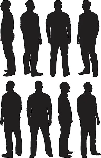 Vector illustration of Man in various poses