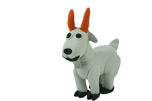 gray goat made from plasticine