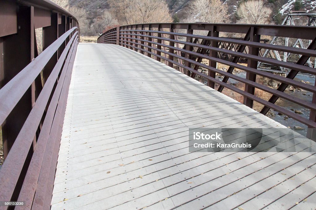 Angled Small Bridge Angled Pedestrian Bridge In Durango Colorado Stock Photo - Download ...