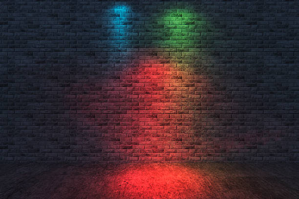 istock Street scene, brick wall background, dark 500133786