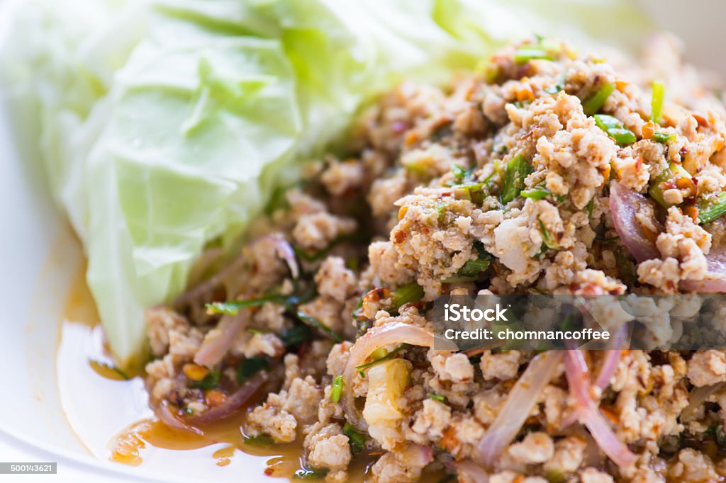 Laab : Thai food minced pork salad Laab : Thai food minced pork salad (with green vegetables and chillies) Arts Culture and Entertainment Stock Photo