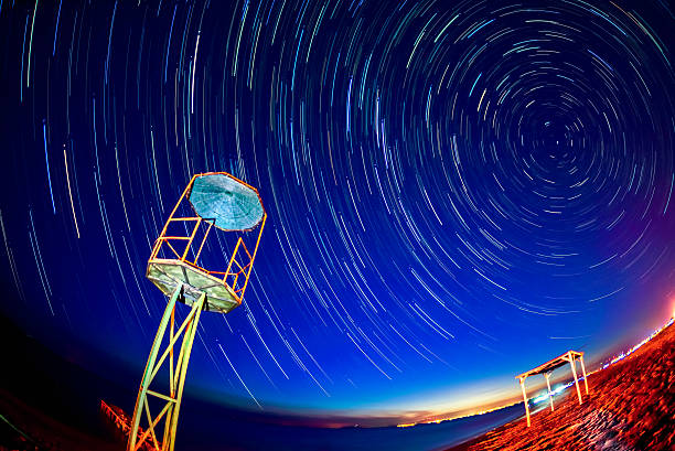 istock Star Trail  Night Vision in Beach 500145329