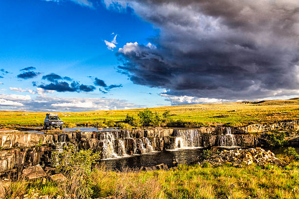 Chirimata Waterfalls or Salto Chirimata at Gran Sabana, Venezuela. Near Serra do Sol mountain, Brazsil. and Roraima Mount. Chirimata waterfalls also known aw Milenium Waterfalls or Salto Milenio.