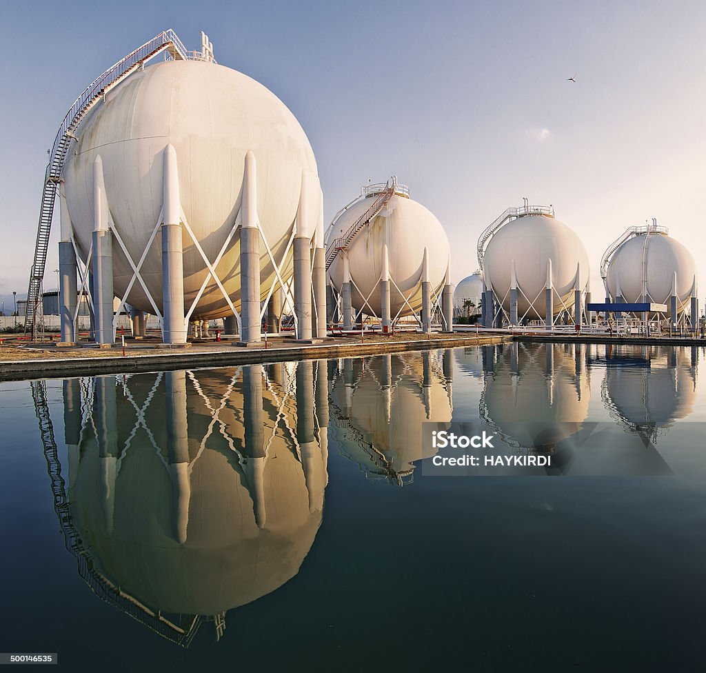 Petrochemischen Raffinerie Werk - Lizenzfrei Erdgas Stock-Foto