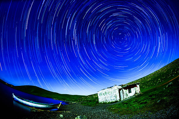 istock Star Trail  Night Vision in Lake 500147471
