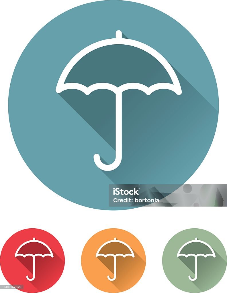 Superlight Flat Design Interface Umbrella Icon A super lightweight iOS7-style interface icon with a 'Flat Design' shadow. Line weights are ultra thin and modern. Subtle gradients used on the shadow, no transparencies in file. Blue stock vector