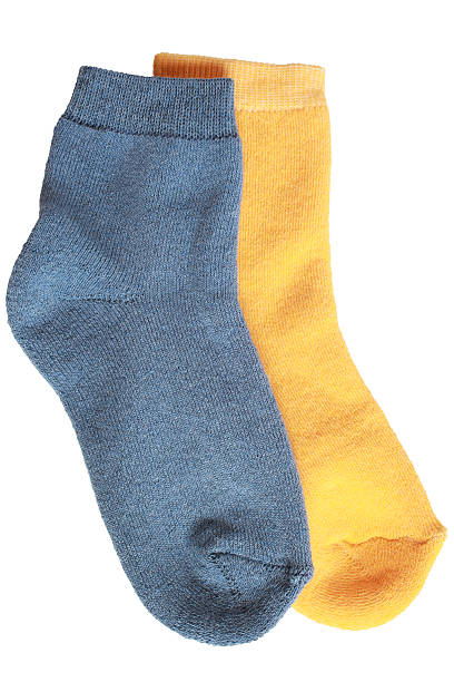 istock Pair of child's different socks 500148541