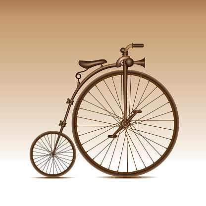 Silhouette of an old bicycle. Vector illustration