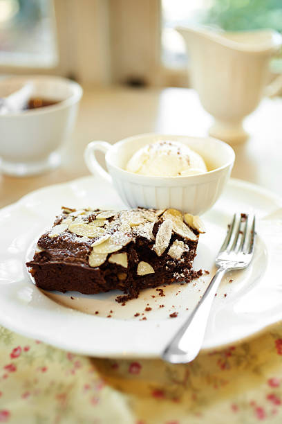 istock close up chocolate cake and almond 500149417