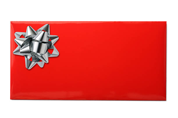 istock Isolated shot of red envelope with ribbon on white background 500154218