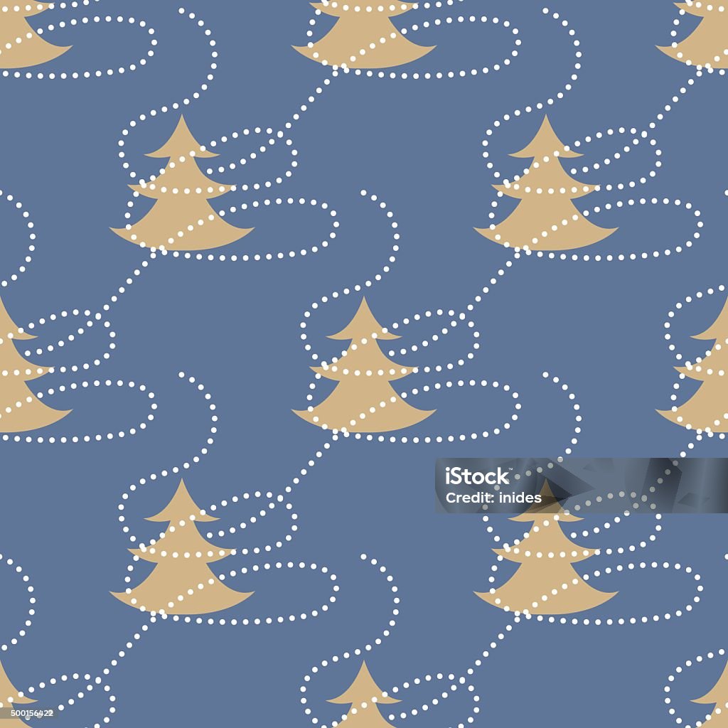 Gold Tree Pattern Gold Tree Vector Seamless Pattern On Blue Background Stock Illustration ...
