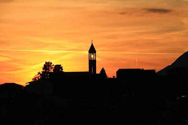 istock Small town in Croatia at the sunset 500157159
