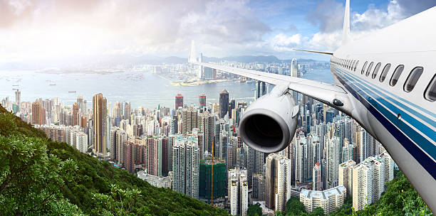 istock skyline and cityscape from plane at sunrise 500157246