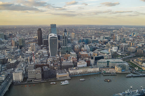istock Aerial view of London during sunset 500157306