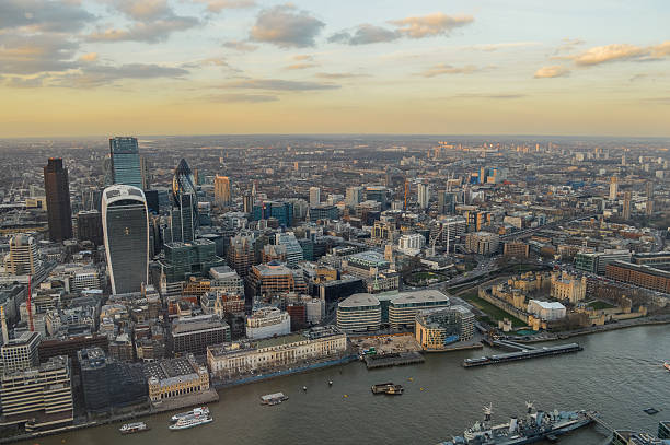 istock Aerial view of London during sunset 500157510