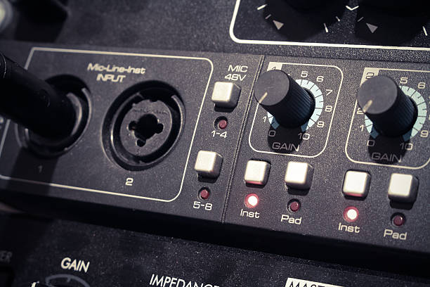 Recording Audio Equipment in recording studio