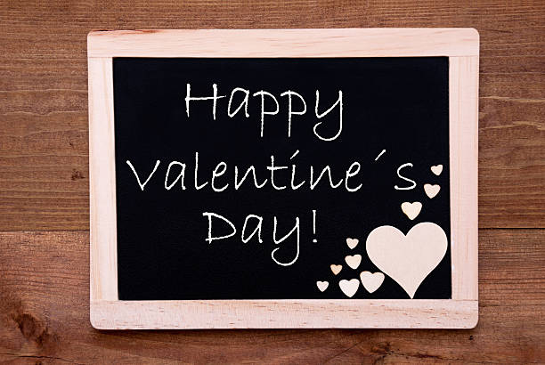 istock Blackboard With Wooden Hearts, Text Happy Valentines Day 500157914