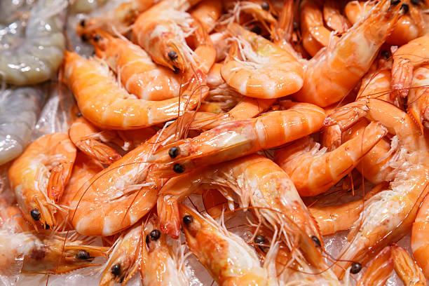 istock fresh prawn on sale at market 500157926