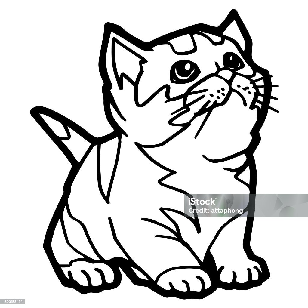 Feliz grupo de gatos desenhos animados para colorir livro imagem