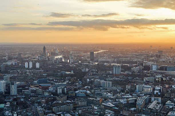 istock Aerial view of London during sunset 500158624