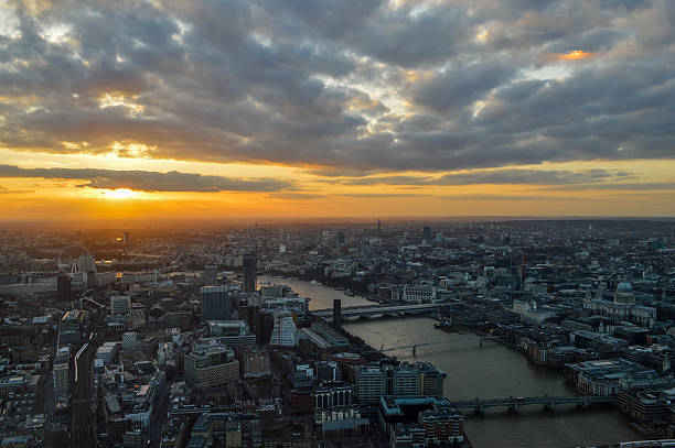 istock Aerial view of London during sunset 500158678