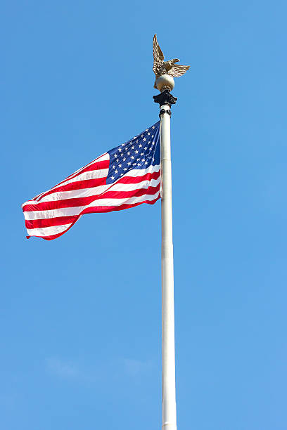 istock American flag with eagle statue in Washington DC, USA. 500159058