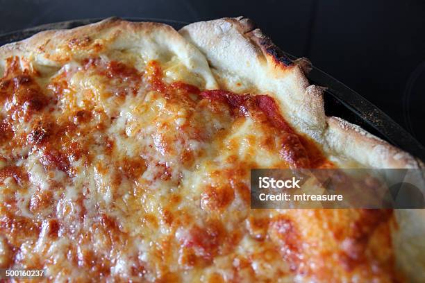 Image Of Homemade Cheese And Tomato Pizza Crust Margherita Pizza Stock Photo - Download Image Now