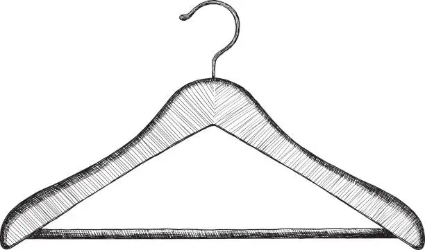 Vector illustration of Sketch Cloths Hanger