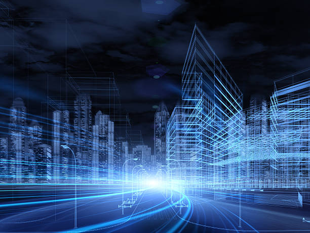 istock Urban highway traffic at night 500160594