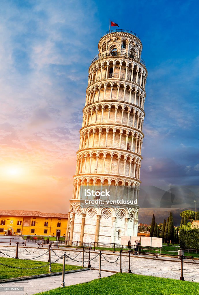 Pisa leaning tower, Italy Pisa, place of miracles Ancient Stock Photo